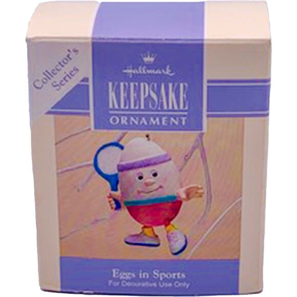 1993 Hallmark Keepsake Easter Ornament Eggs in Sports Tennis #2 Ace in Mint Box - Picture 1 of 6